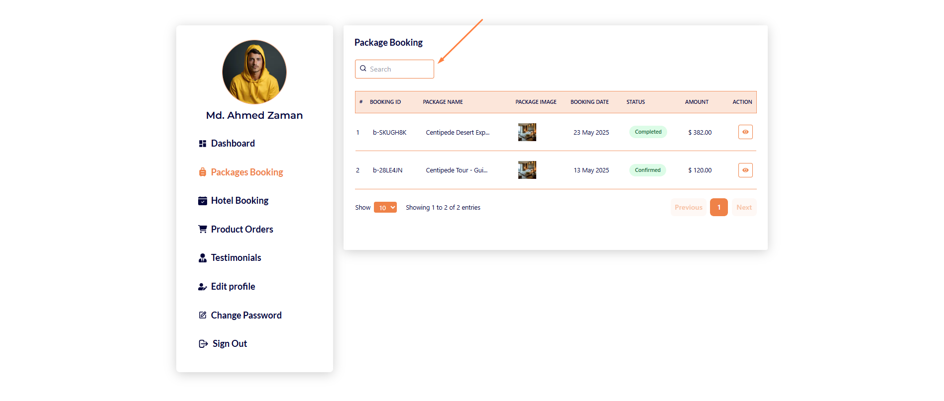 Package Bookings